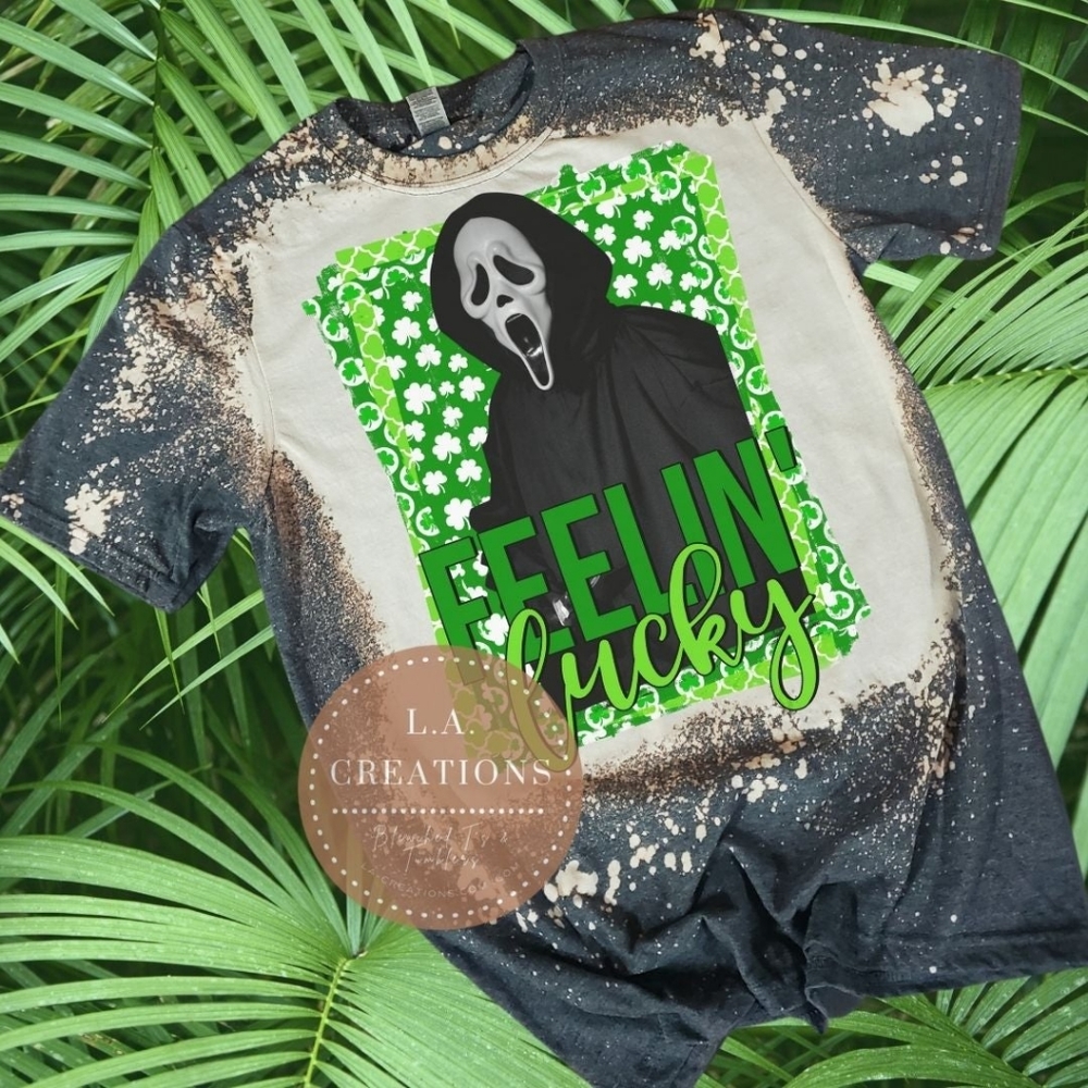 Saint Patrick's Day Scream Bleached Tee S-3x